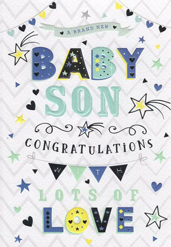 Picture of BABY SON CONGRATULATIONS CARD